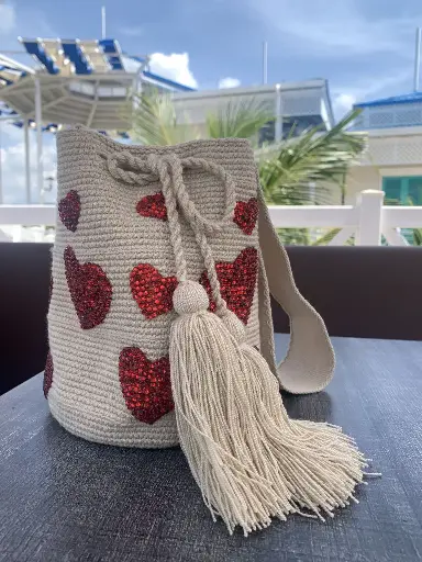 Mochila Corazones de Brillos